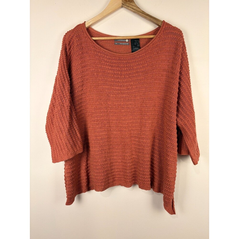 Anthropologie Linen Blend Oversized Pullover Sweater Open Sides XS Small Coastal